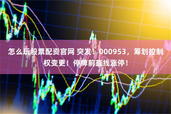 怎么玩股票配资官网 突发！000953，筹划控制权变更！停牌前直线涨停！